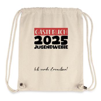Jugendweihe 2025 Gästebuch Geschenk Mädchen Jungen - Stanley/Stella recycelter Gym Bag - Naturweiß - Vorne