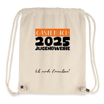 Jugendweihe 2025 Gästebuch Geschenk Mädchen Jungen - Stanley/Stella recycelter Gym Bag - Naturweiß - Vorne