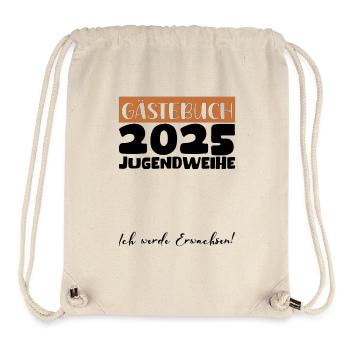 Jugendweihe 2025 Gästebuch Geschenk Mädchen Jungen - Stanley/Stella recycelter Gym Bag - Naturweiß - Vorne
