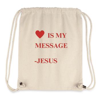 Love is my message - Stanley/Stella recycelter Gym Bag - Naturweiß - Vorne
