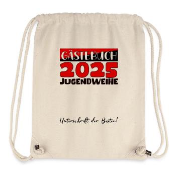 Jugendweihe 2025 Gästebuch Geschenk Mädchen Jungen - Stanley/Stella recycelter Gym Bag - Naturweiß - Vorne