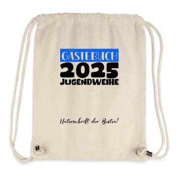Jugendweihe 2025 Gästebuch Geschenk Mädchen Jungen - Stanley/Stella recycelter Gym Bag - Naturweiß - Vorne