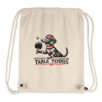 Dackel Hund Retro Tischtennis Abenteuer - Stanley/Stella recycelter Gym Bag - Naturweiß - Vorne
