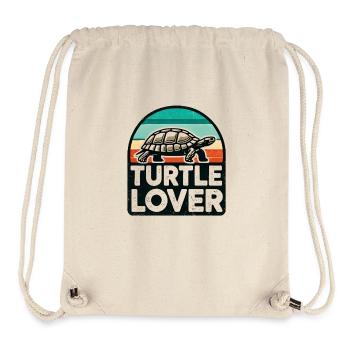 Turtle Lover Design - Parfait pour les reptiles - Sac à cordon recyclé Stanley/Stella - blanc naturel - Devant