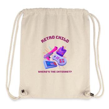 Retro child - Wo ist das Internet? - Stanley/Stella recycelter Gym Bag - Naturweiß - Vorne