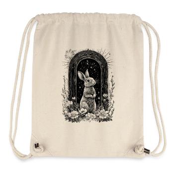 Motif Lapin Boho Lapin Printemps Bohème Cottagecore - Sac à cordon recyclé Stanley/Stella - blanc naturel - Devant
