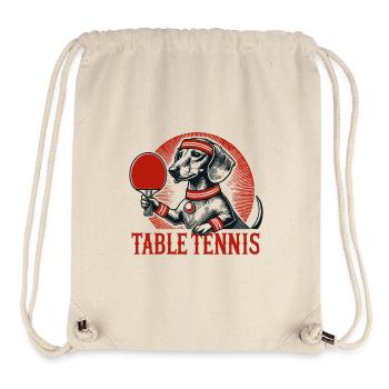 Retro Dackel Hund Tischtennis Look - Stanley/Stella recycelter Gym Bag - Naturweiß - Vorne