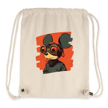 Maus Retro - Stanley/Stella recycelter Gym Bag - Naturweiß - Vorne