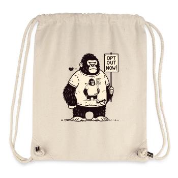 Gorilla mit Schild: Jetzt abmelden! - Stanley/Stella recycelter Gym Bag - Naturweiß - Vorne