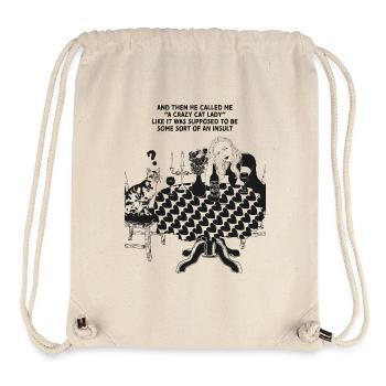 VERRÜCKTE KATZENDAME - Stanley/Stella recycelter Gym Bag - Naturweiß - Vorne