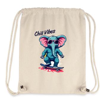 Elephant Skateboard Skater Chill Vibes - Stanley/Stella Recycled Gym Bag - natural - Front