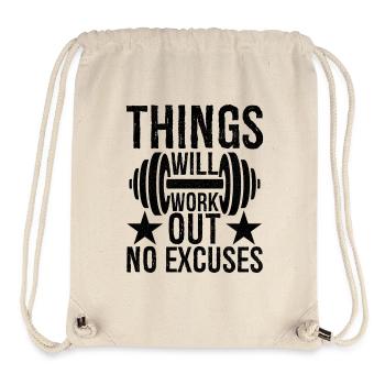 things will work out no excuses - Stanley/Stella Recycled Gym Bag - natural - Front