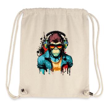 Affe Kopfhörer Sonnenbrille Gamer Zocken Musik - Stanley/Stella recycelter Gym Bag - Naturweiß - Vorne