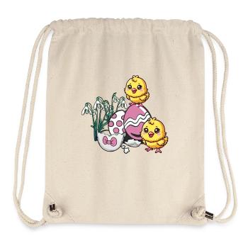 Oeufs de Pâques Poussin Enfants Bébé - Sac à cordon recyclé Stanley/Stella - blanc naturel - Devant