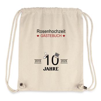 Rosenhochzeit Gästebuch 10 Jahre Verheiratet Ehe - Stanley/Stella recycelter Gym Bag - Naturweiß - Vorne