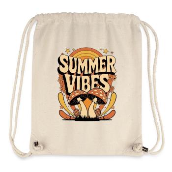 Summer Vibes Retro Mushroom Hippie Festival Summer - Stanley/Stella Recycled Gym Bag - natural - Front