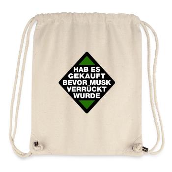 Hab es gekauft bevor Musk verrückt wurde - Spruch - Stanley/Stella recycelter Gym Bag - Naturweiß - Vorne