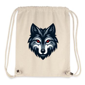 Angry red-eyed wolf - Stanley/Stella Recycled Gym Bag - natural - Front