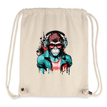 Affe Kopfhörer Sonnenbrille Gamer Zocken Musik - Stanley/Stella recycelter Gym Bag - Naturweiß - Vorne