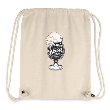 Funny Cat Beer Print Quote Funny Cat Beer - Stanley/Stella Recycled Gym Bag - natural - Front