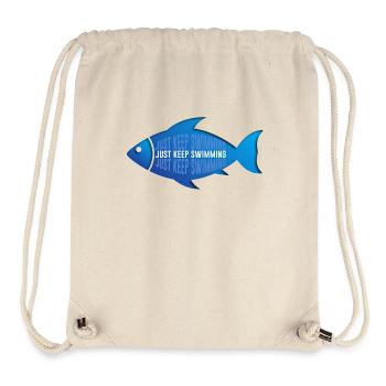 Schwimmender Fisch Poisson nageur - Sac à cordon recyclé Stanley/Stella - blanc naturel - Devant