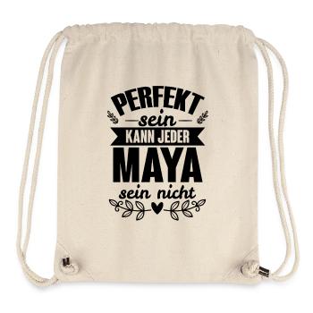 Maya - Perfekt Sein Kann Jeder Maya Sein Nicht - Stanley/Stella recycelter Gym Bag - Naturweiß - Vorne