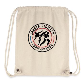 Instructeur Savate Arts Martiaux Français Kickboxing - Sac à cordon recyclé Stanley/Stella - blanc naturel - Devant