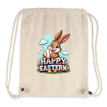 Baseball Happy Eastern Osterhase Sport - Stanley/Stella recycelter Gym Bag - Naturweiß - Vorne