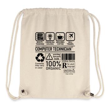 Technicien en informatique multitâche résolution de problèmes - Sac à cordon recyclé Stanley/Stella - blanc naturel - Devant