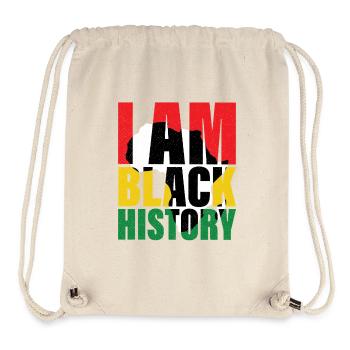 Je suis noir Mois de l’histoire Fierté afro-américaine - Sac à cordon recyclé Stanley/Stella - blanc naturel - Devant