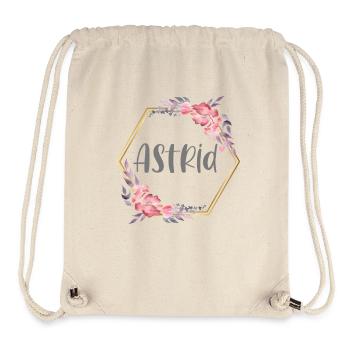 Astrid Girl Name Personalized Gift - Stanley/Stella Recycled Gym Bag - natural - Front