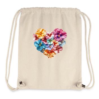 Herz aus Hibiskusblüten - Tropische Blumenpracht - Stanley/Stella recycelter Gym Bag - Naturweiß - Vorne