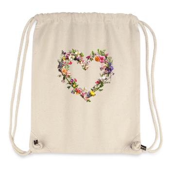 Cœur de fleurs délicates Fleurs printanières - Sac à cordon recyclé Stanley/Stella - blanc naturel - Devant
