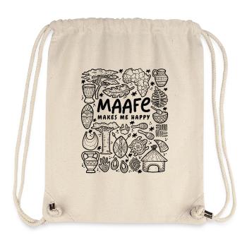 Maafe Makes Me Happy – African Delight - Sac à cordon recyclé Stanley/Stella - blanc naturel - Devant