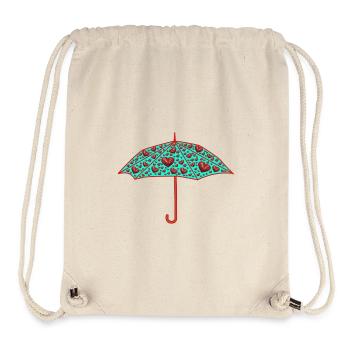 Umbrella Heart Hearts Valentine Love - Stanley/Stella Recycled Gym Bag - natural - Front