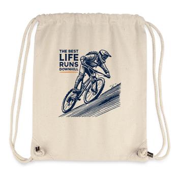 Bike Descent Retro The Best Life Runs Downhill - Stanley/Stella Recycled Gym Bag - natural - Front
