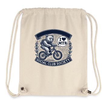 Fahrrad Retro Bär I Love MTB Club - Stanley/Stella recycelter Gym Bag - Naturweiß - Vorne