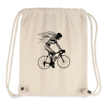 Radfahrerin Strichskizze - Stanley/Stella recycelter Gym Bag - Naturweiß - Vorne