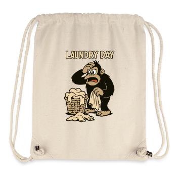 Laundry day at the overwhelmed monkey - Stanley/Stella Recycled Gym Bag - natural - Front