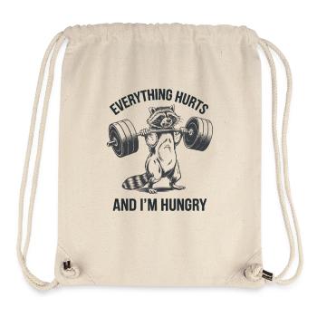 Gym Sports Weightlifting Raccoon Humor - Stanley/Stella Recycled Gym Bag - natural - Front