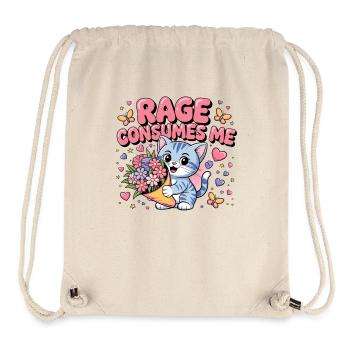 Wut Verschlingt mich, Lustige Katze Kätzchen Blumen - Stanley/Stella recycelter Gym Bag - Naturweiß - Vorne