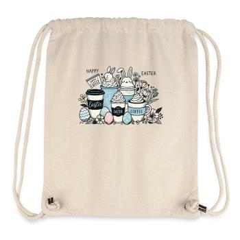 Tasses à café de Pâques avec motif de lapin de Pâques - Sac à cordon recyclé Stanley/Stella - blanc naturel - Devant