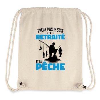 J'peux pas je suis retraité et j'ai pêche - Sac à cordon recyclé Stanley/Stella - blanc naturel - Devant