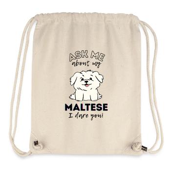 Niedlicher Cartoon Malteser Hund – Entzückende Welpenliebe - Stanley/Stella recycelter Gym Bag - Naturweiß - Vorne