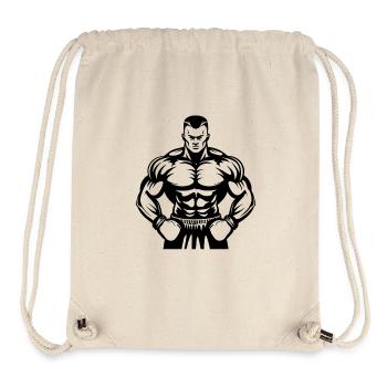 Dessin de boxeur - Sac à cordon recyclé Stanley/Stella - blanc naturel - Devant
