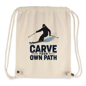 Carve Your Own Path Skifahrer Skifahren - Stanley/Stella recycelter Gym Bag - Naturweiß - Vorne