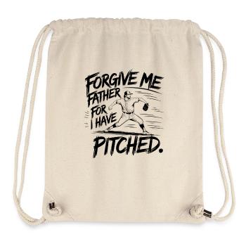 Pardonne-moi Père Baseball Pitcher Flame Design - Sac à cordon recyclé Stanley/Stella - blanc naturel - Devant