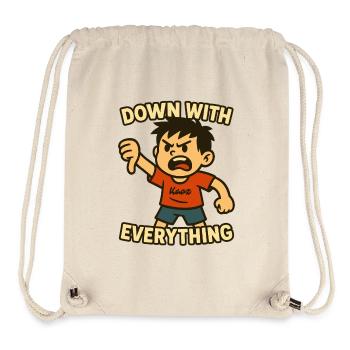 Down with everything! Angry boy in protest - Stanley/Stella Recycled Gym Bag - natural - Front