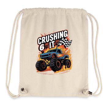 6th Birthday Monster Truck – Crushing It 2019 - Stanley/Stella Recycled Gym Bag - natural - Front