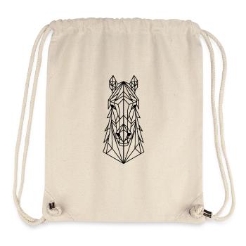 Géométrique Cheval Tête Ligne Art - Sac à cordon recyclé Stanley/Stella - blanc naturel - Devant